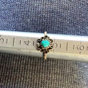 Rings tiny child's.  Native American. Sterling Turquoise 4 3/4